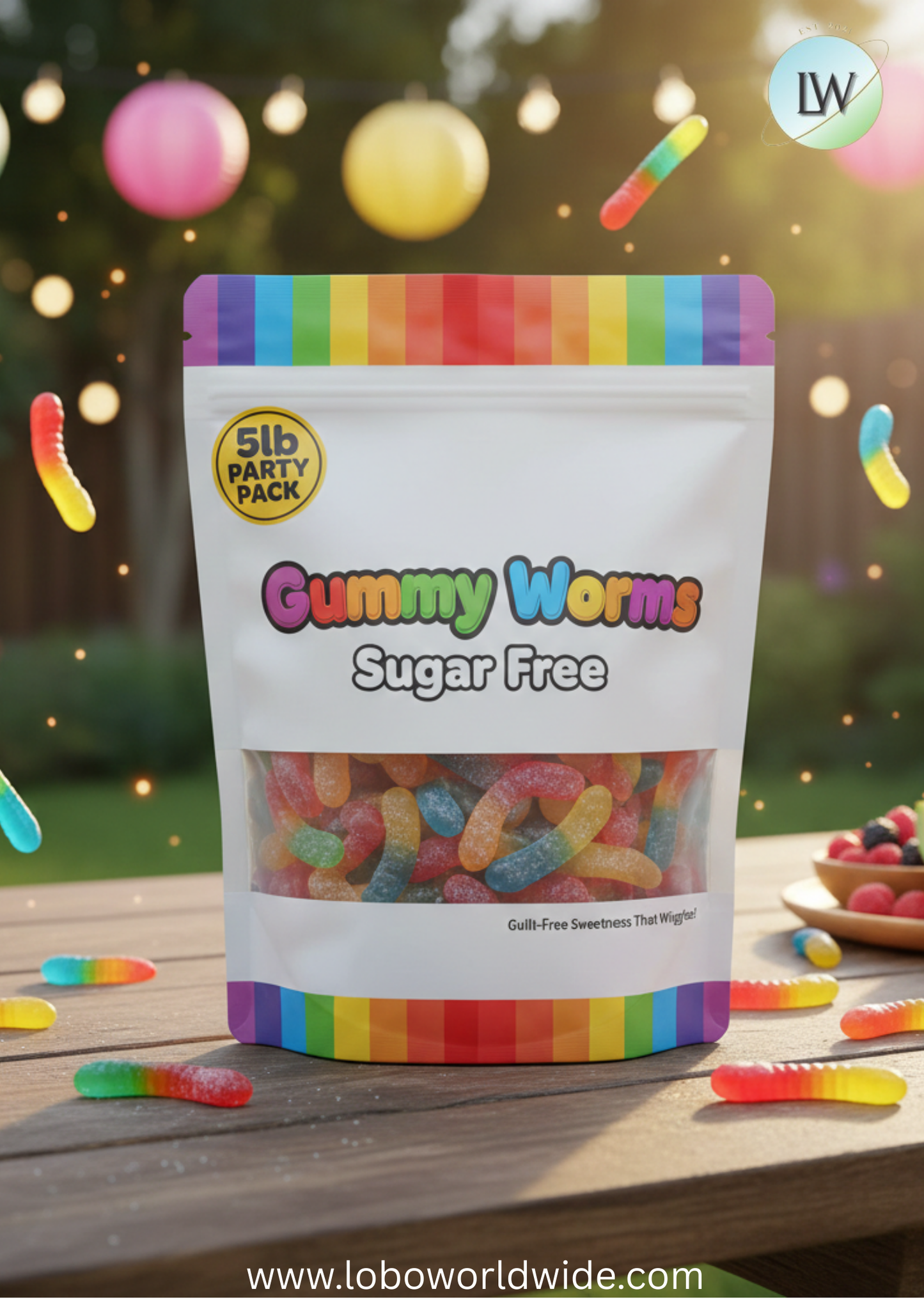 Gummy Worms Sugar Free(Various Sizes)