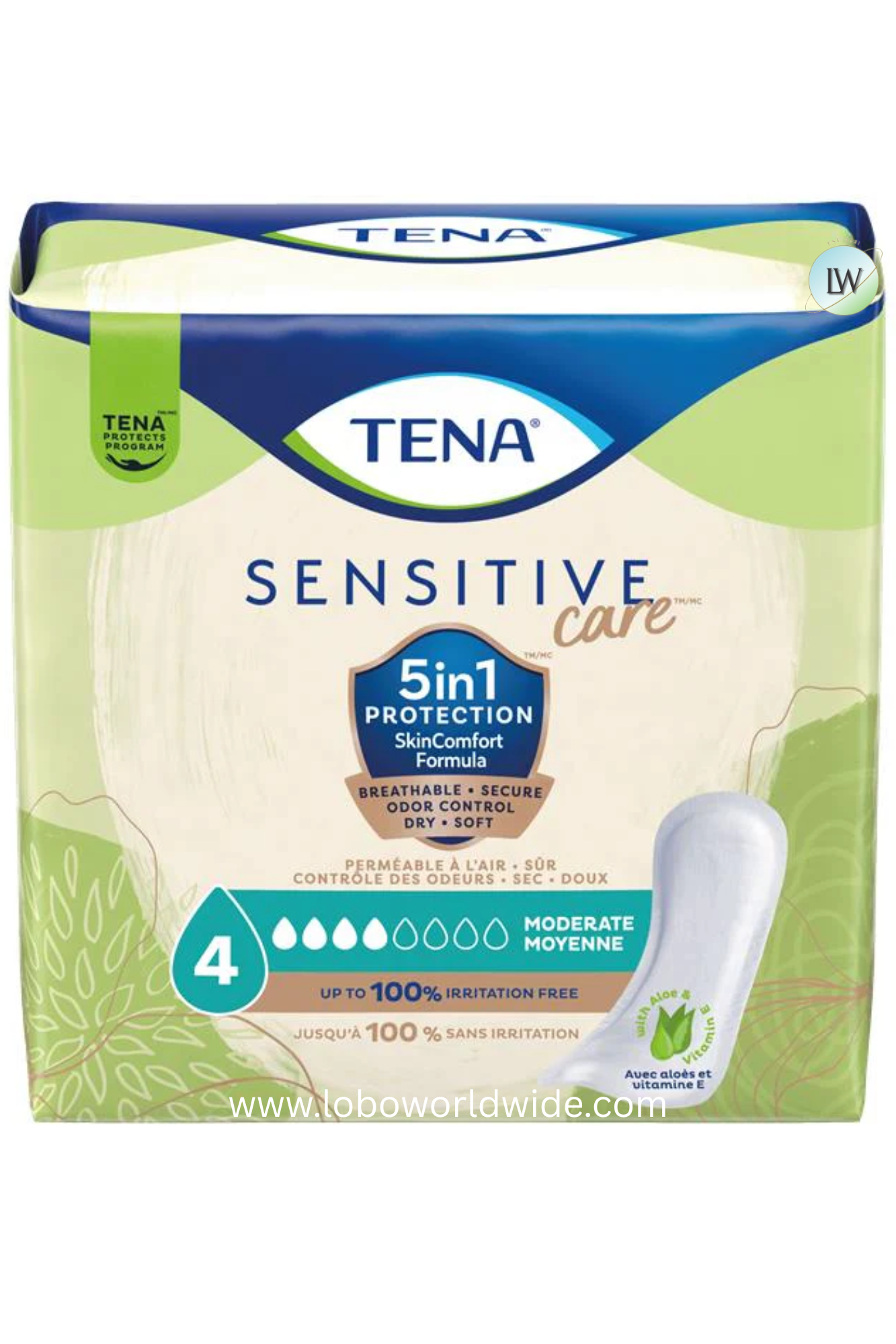 TENA Women's Sensitive Care Moderate Pads Extra Coverage