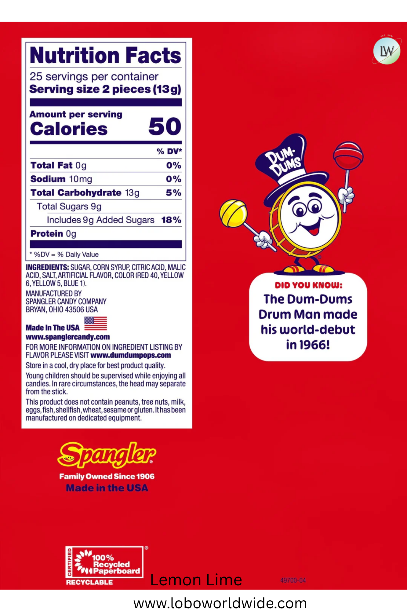 Dum Dums Lollipops, 50 ct.