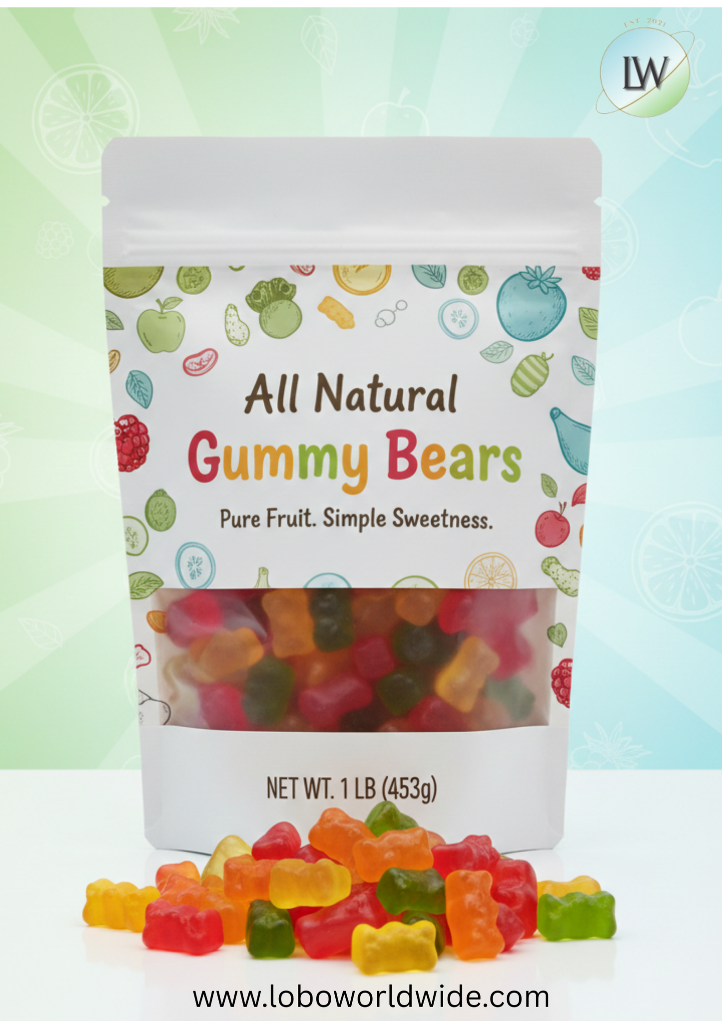 All Natural Gummy Bears(Various Sizes)