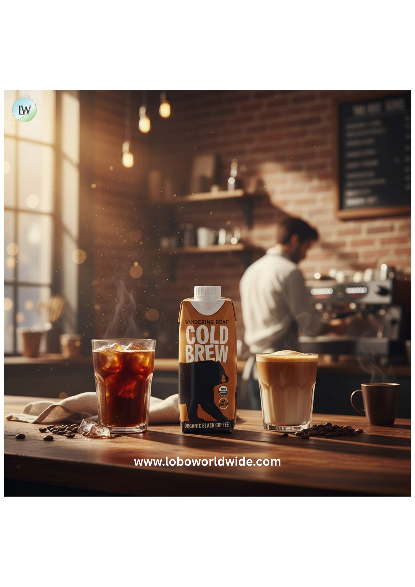 Wandering Bear Organic Straight Black Cold Brew Coffee 11 fl. oz. - 12/Case