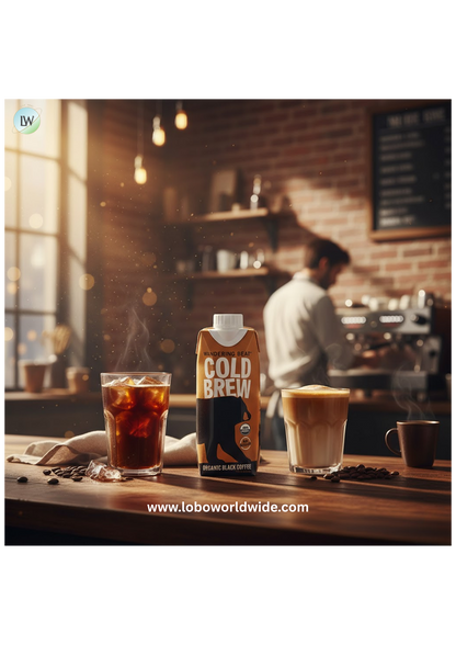 Wandering Bear Organic Straight Black Cold Brew Coffee 11 fl. oz. - 12/Case