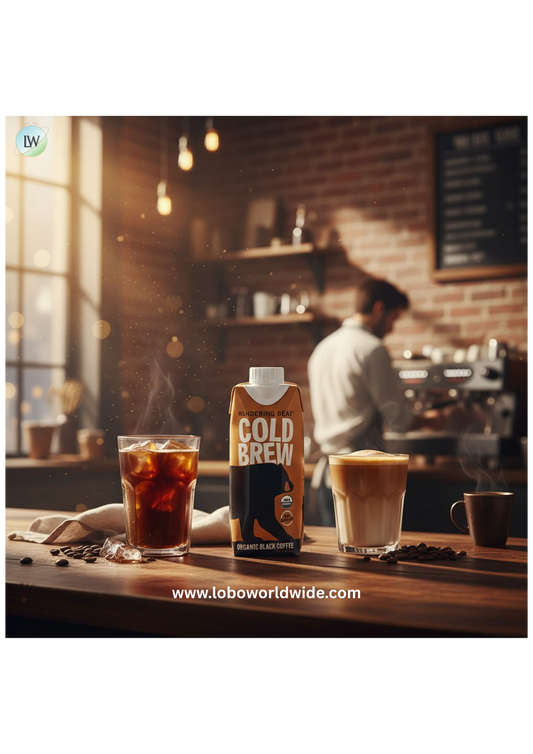 Wandering Bear Organic Straight Black Cold Brew Coffee 11 fl. oz. - 12/Case