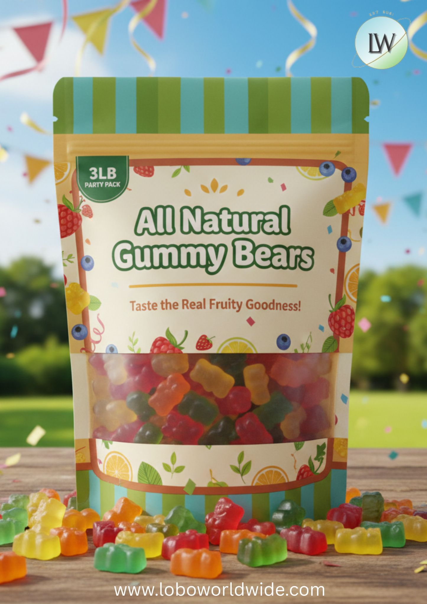 All Natural Gummy Bears(Various Sizes)