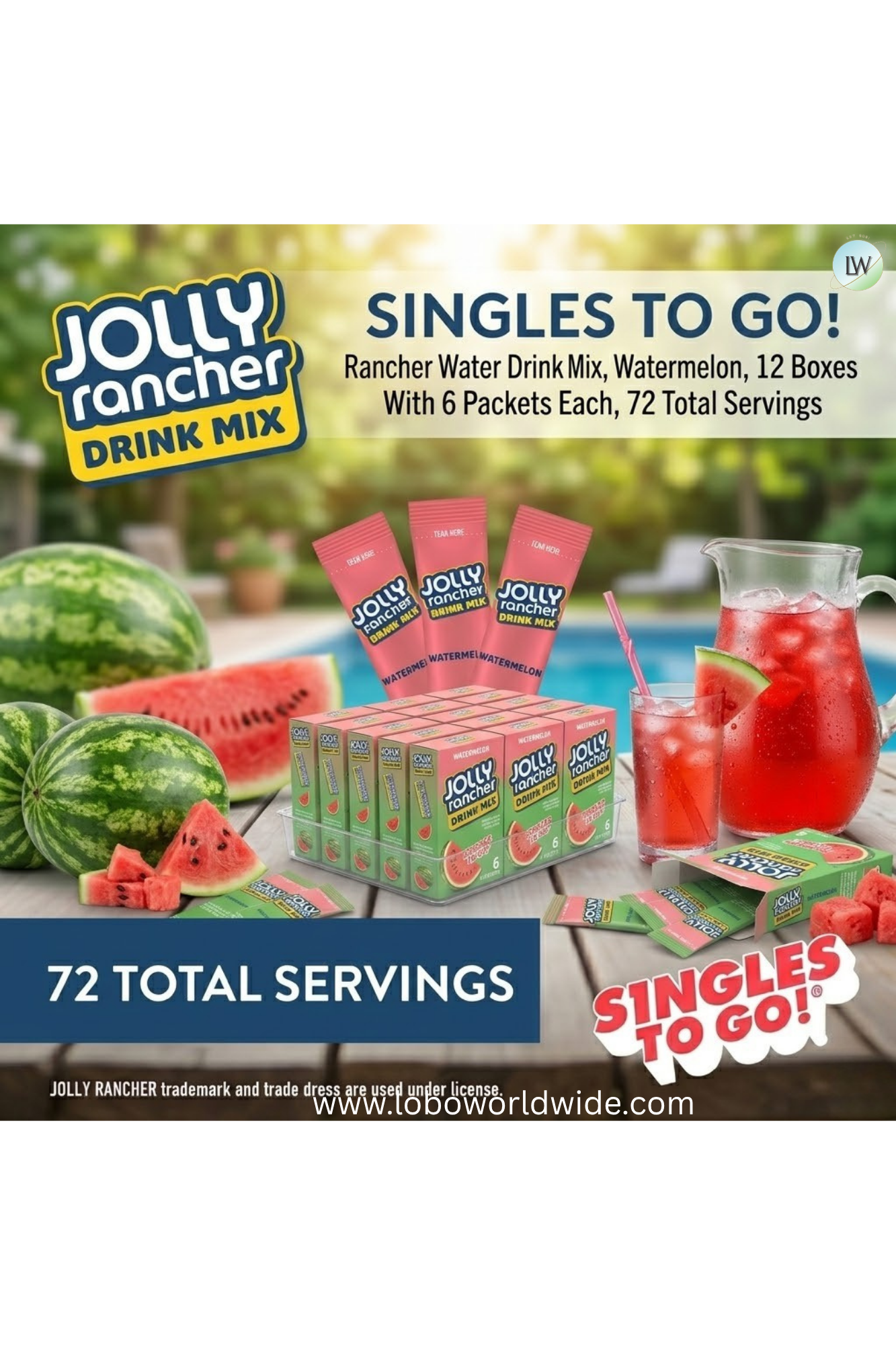 Jolly Rancher Singles To Go Powdered Drink Mix(Various Sizes & Flavours)