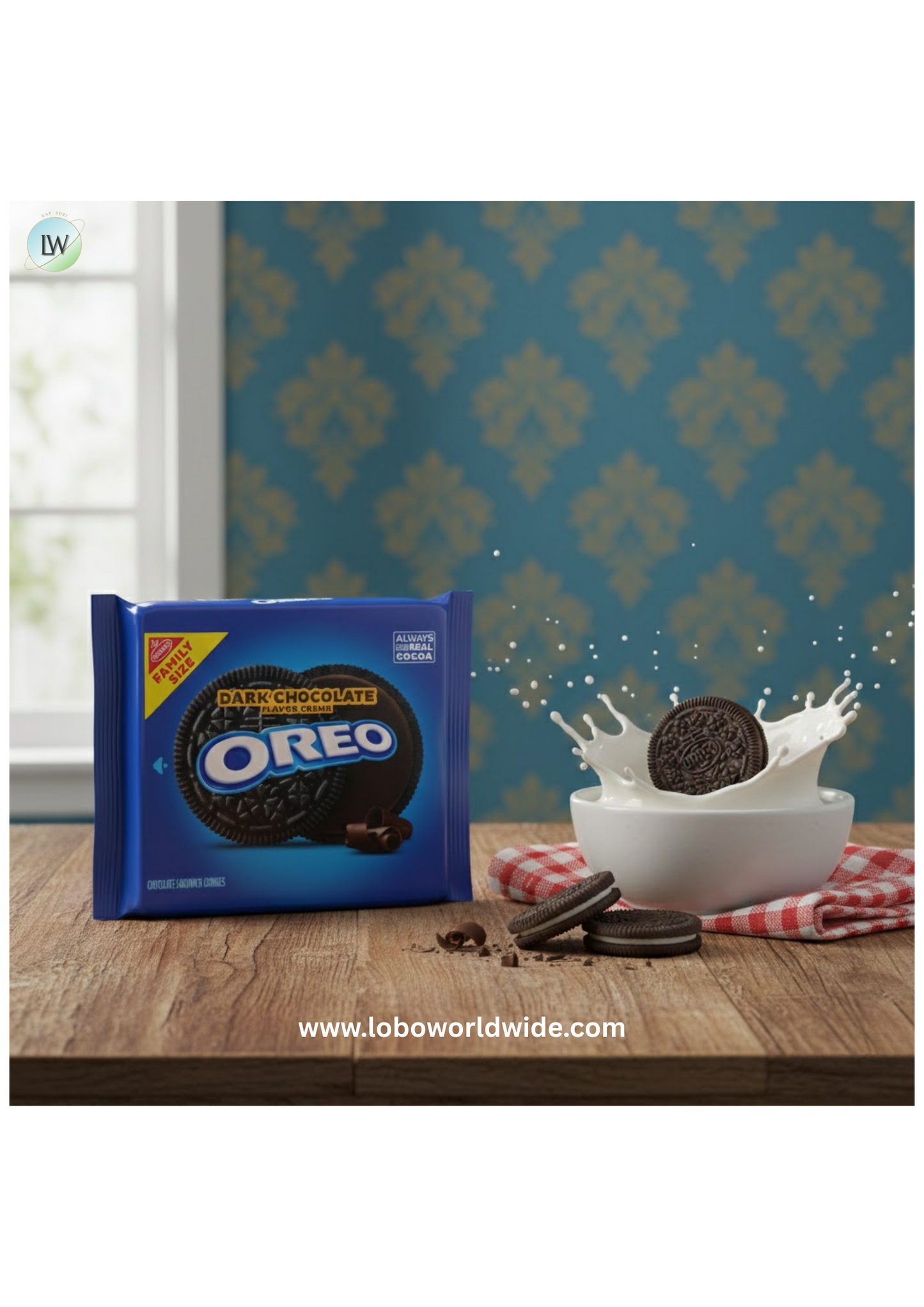 OREO Dark Chocolate Creme Chocolate Sandwich Cookies, Family Size, 17 oz
