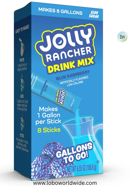 Jolly Rancher Sugar Free Blue Raspberry Powdered Drink Mix, 0.82oz(Various Sizes)