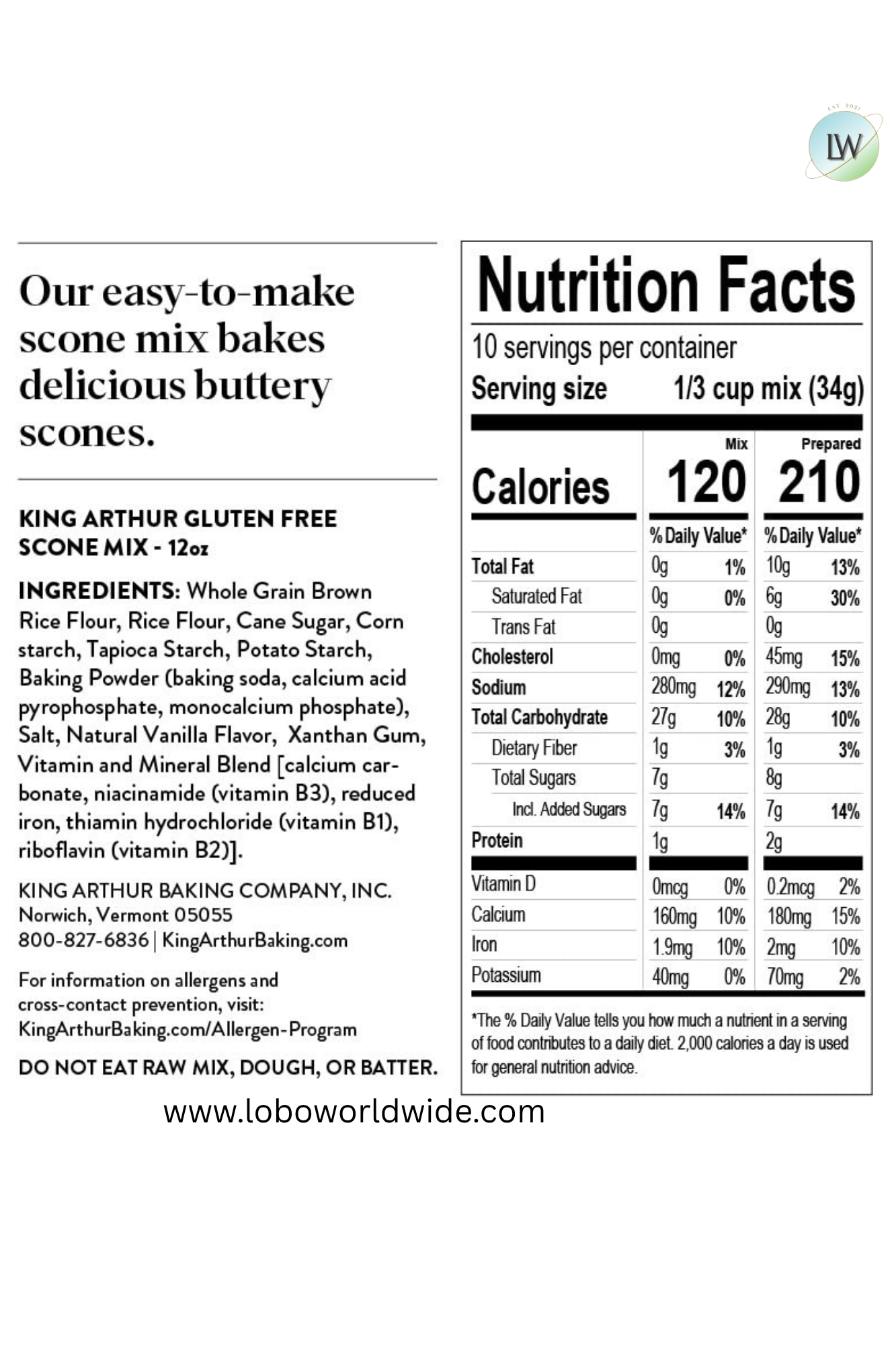 King Arthur Baking Company Gluten-Free Scone Mix 12 oz