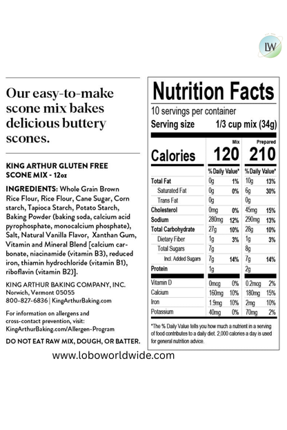 King Arthur Baking Company Gluten-Free Scone Mix 12 oz