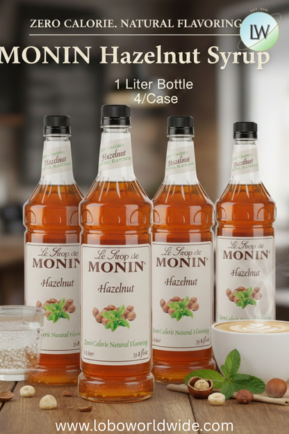 Monin Zero Calorie Natural Flavoring Syrup 1 Liter(Various Flavours)