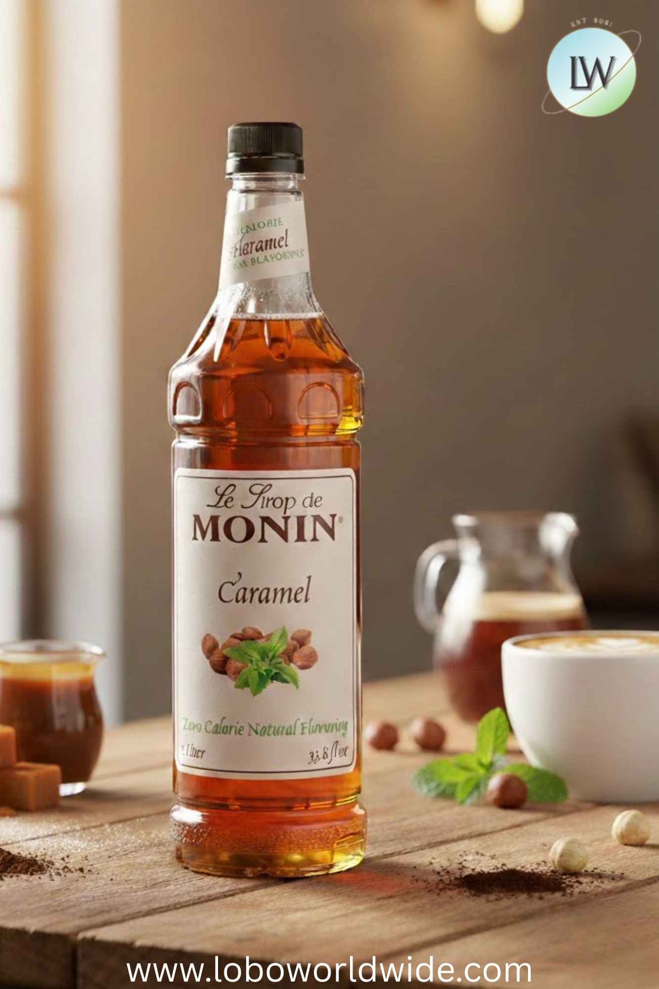 Monin Zero Calorie Natural Flavoring Syrup 1 Liter(Various Flavours)
