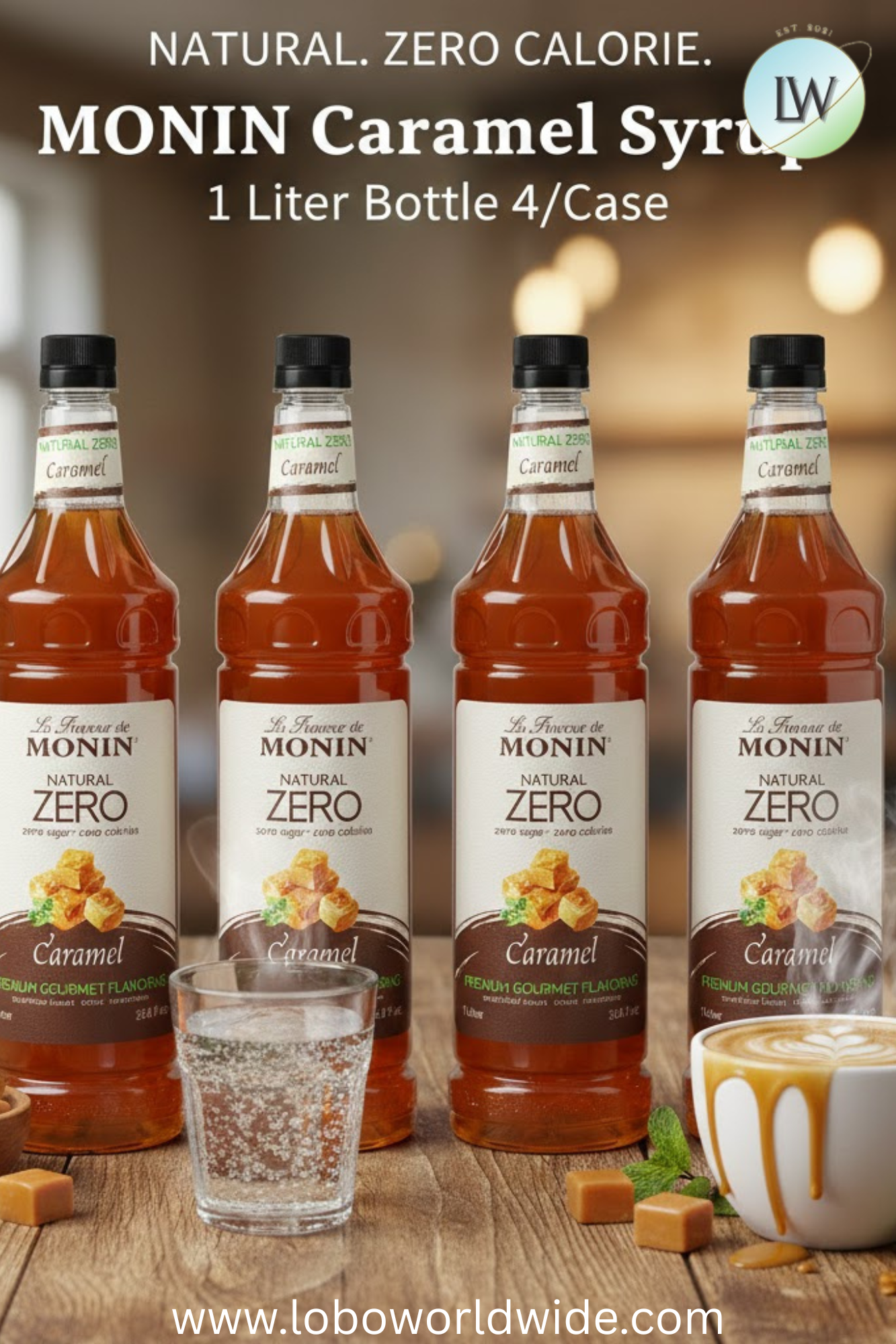 Monin Zero Calorie Natural Flavoring Syrup 1 Liter(Various Flavours)
