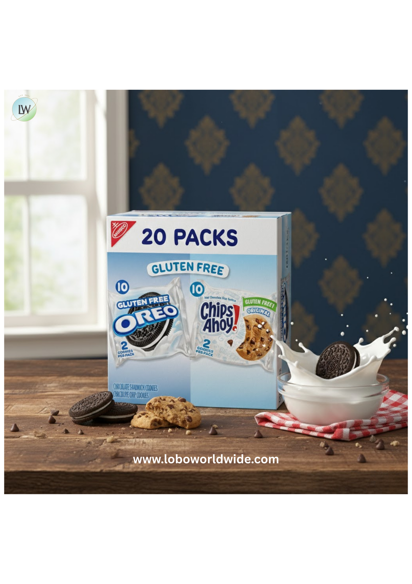 OREO Sandwich Cookies & CHIPS AHOY! Chocolate Chip Cookies Gluten Free Cookies Variety Pack, 20 Snack Packs