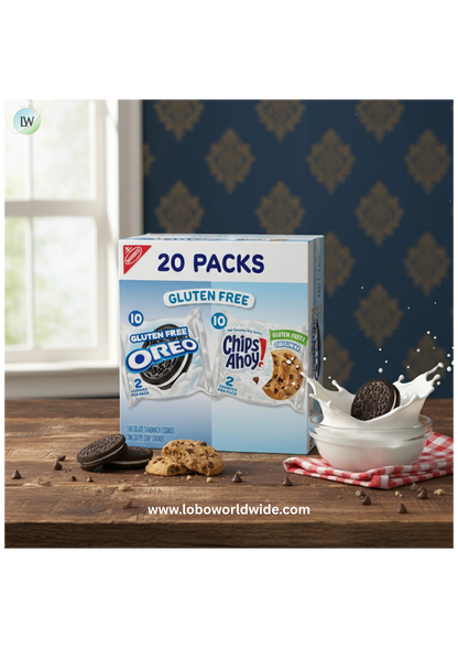 OREO Sandwich Cookies & CHIPS AHOY! Chocolate Chip Cookies Gluten Free Cookies Variety Pack, 20 Snack Packs