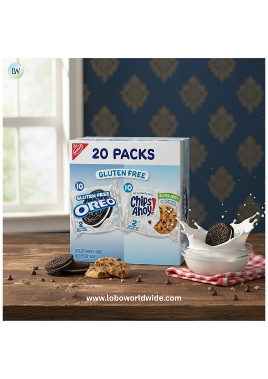 OREO Sandwich Cookies & CHIPS AHOY! Chocolate Chip Cookies Gluten Free Cookies Variety Pack, 20 Snack Packs