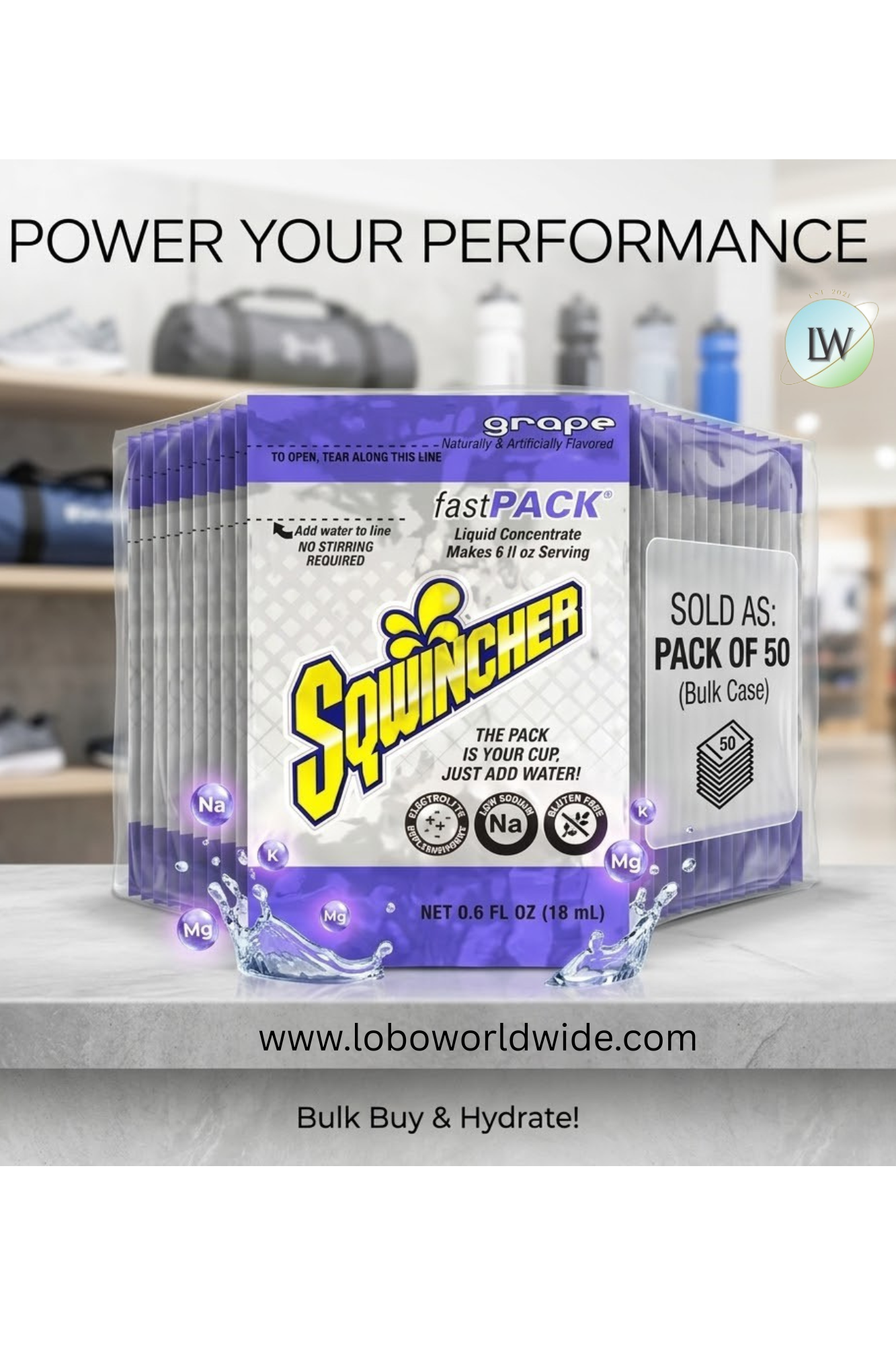 Sqwincher Sports Drink Liquid Concentrate 0.6 oz.,Pk50(Various Flavours)