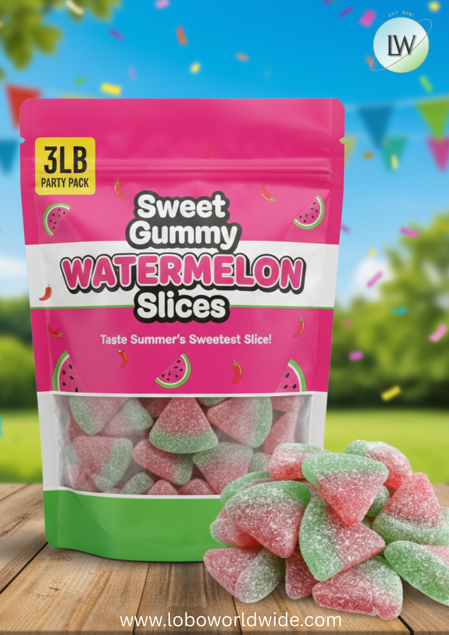 Sweet Gummy Watermelon Slices(Various Sizes)