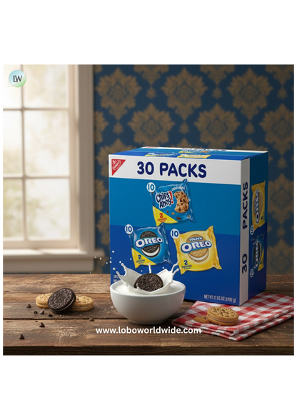 Nabisco Sweet Treats Cookie Variety Pack OREO, OREO Golden & CHIPS AHOY!, 30 Snack Packs