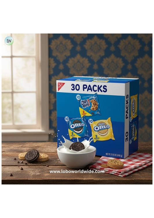Nabisco Sweet Treats Cookie Variety Pack OREO, OREO Golden & CHIPS AHOY!, 30 Snack Packs