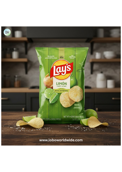 Lay's Potato Chips, Limon Flavor, 7.75 oz Bag