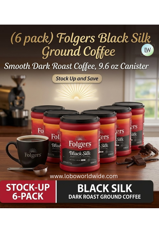 (6 pack)Folgers Ground Coffee, Medium Roast, 9.6 oz Canister