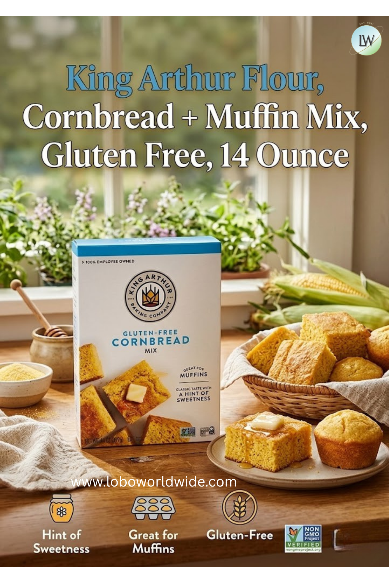 King Arthur Flour, Gluten-Free Cornbread Mix, Gluten Free 14oz