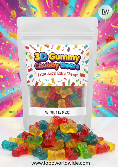 3D Gummy Chubby Bears(Various Sizes)