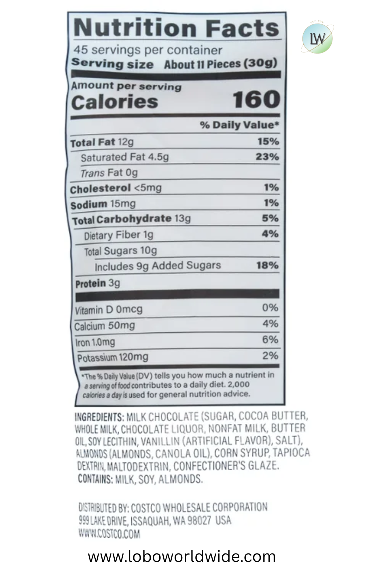 Kirkland Signature Milk Chocolate Covered Almonds, 48 oz