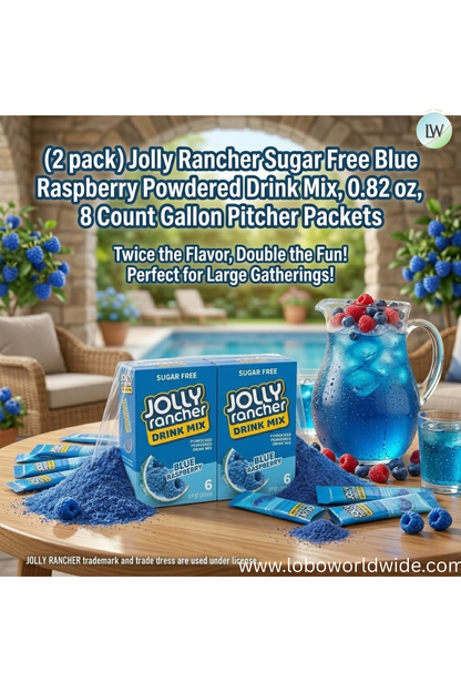Jolly Rancher Sugar Free Blue Raspberry Powdered Drink Mix, 0.82oz(Various Sizes)