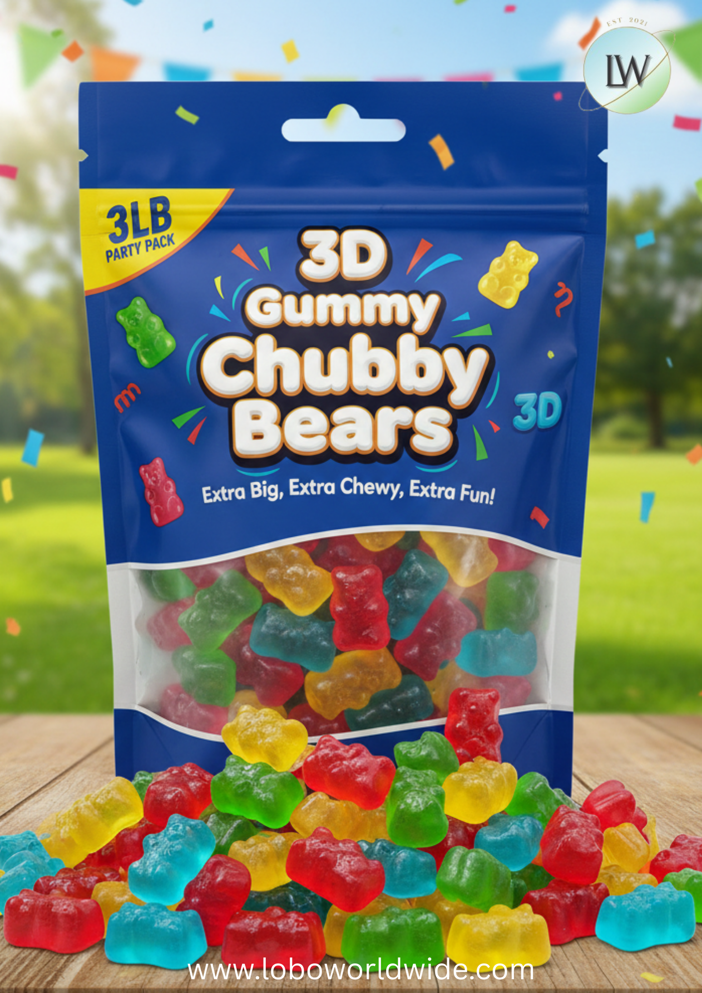 3D Gummy Chubby Bears(Various Sizes)