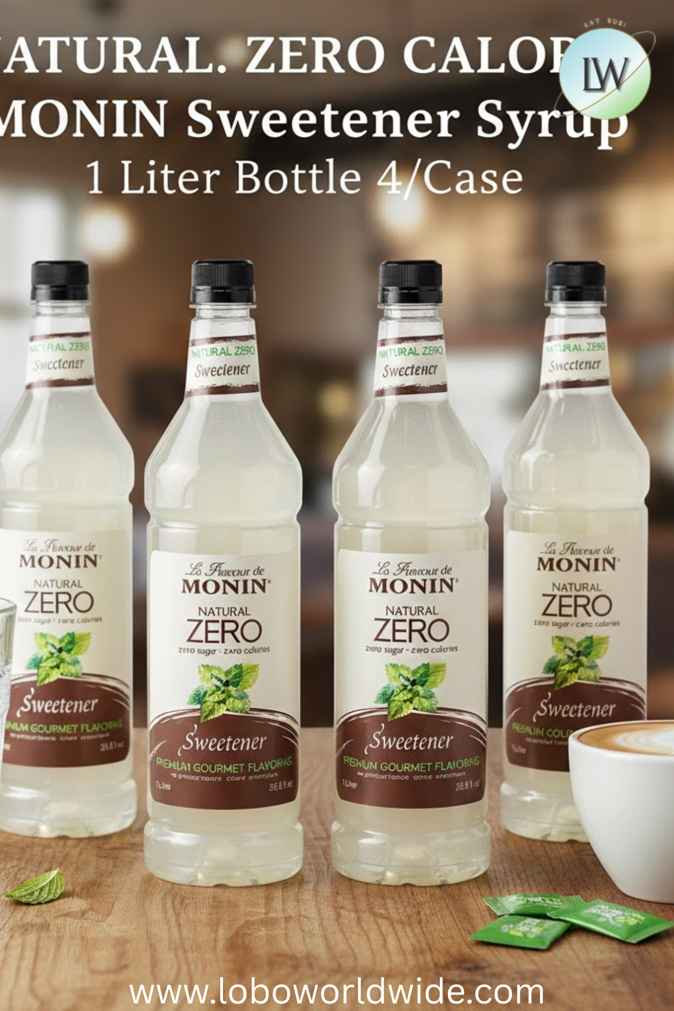 Monin Zero Calorie Natural Flavoring Syrup 1 Liter(Various Flavours)