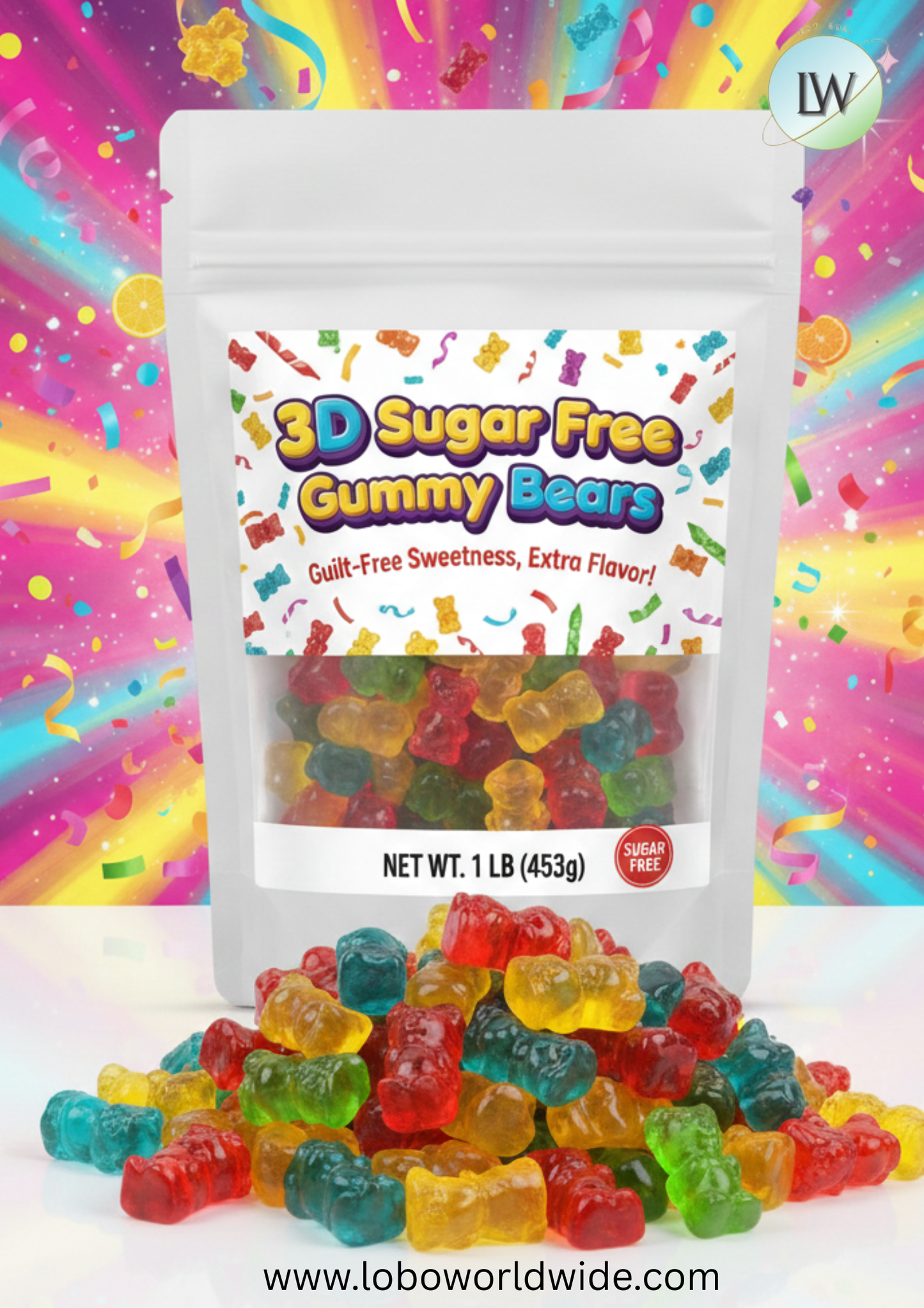 3D Sugar Free Gummy Bears(Various Sizes)