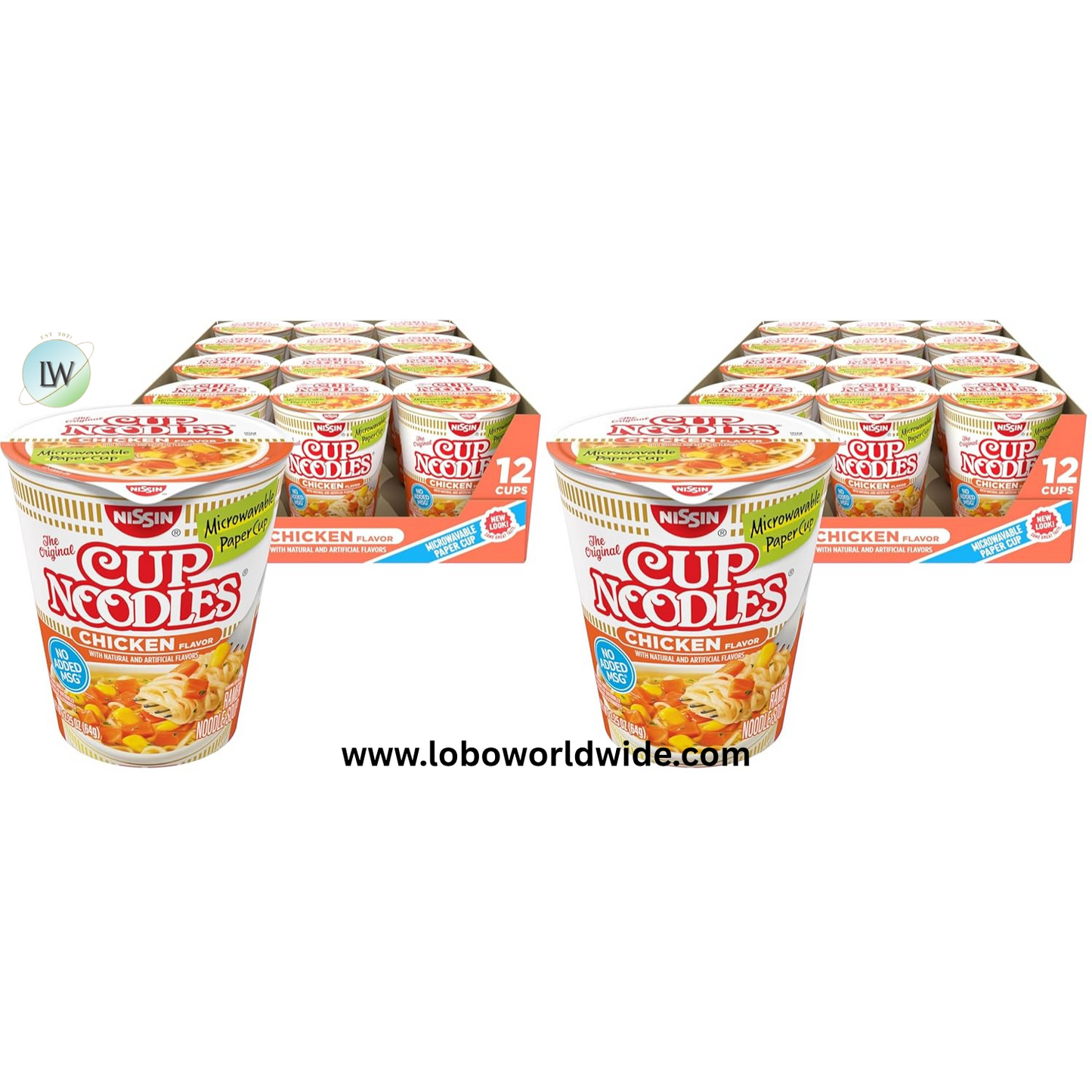 Nissin Cup Noodles Ramen Noodle Soup, Chicken, Microwaveable Paper Cup, 2.25 Ounce (Pack of 24)