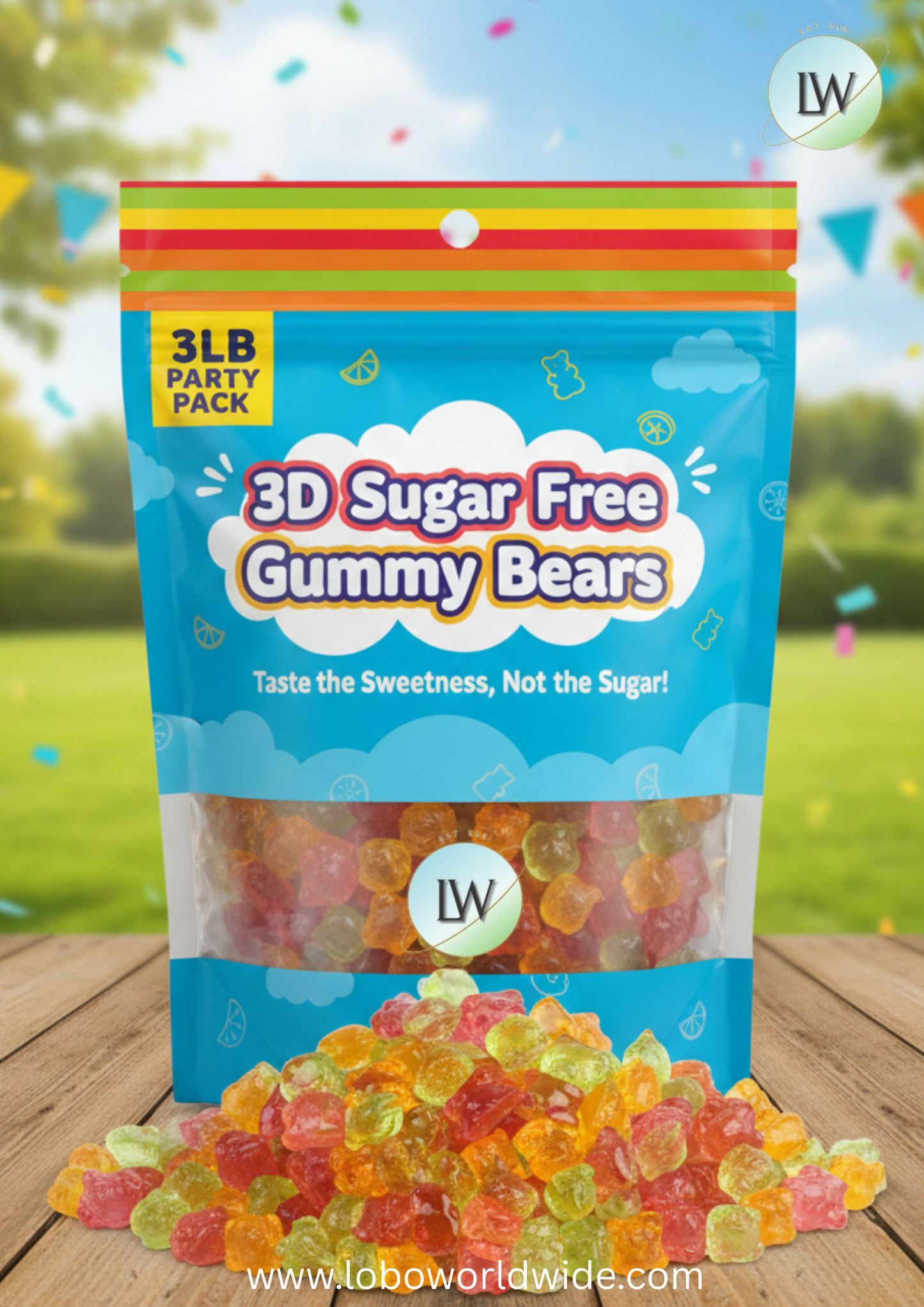 3D Sugar Free Gummy Bears(Various Sizes)