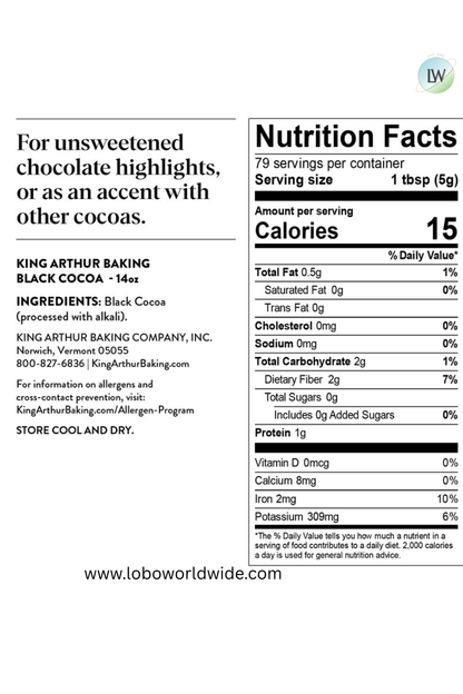 King Arthur Black Cocoa 14oz