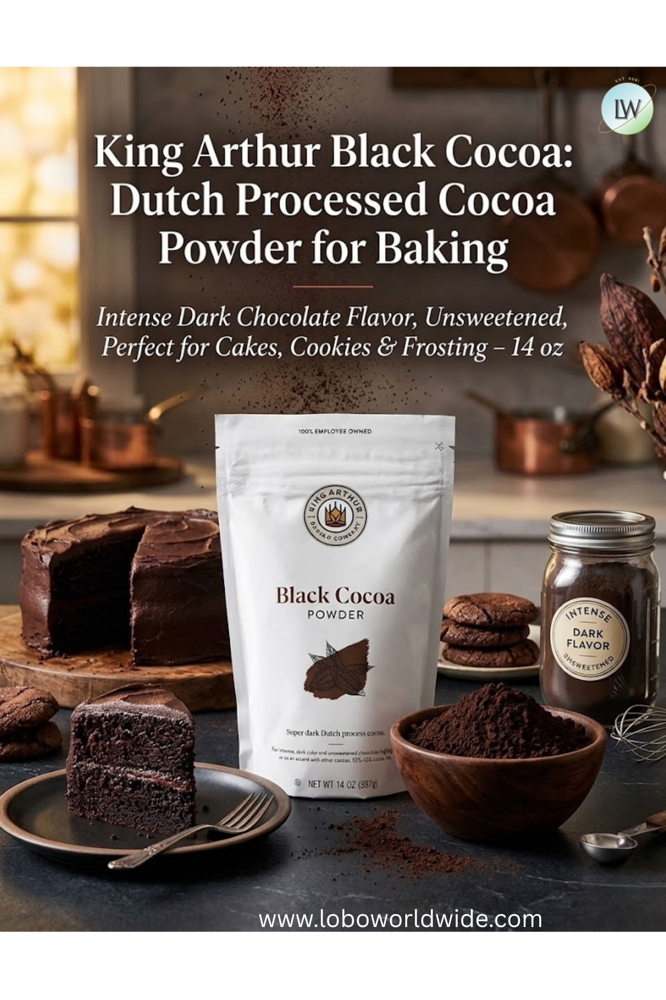 King Arthur Black Cocoa 14oz