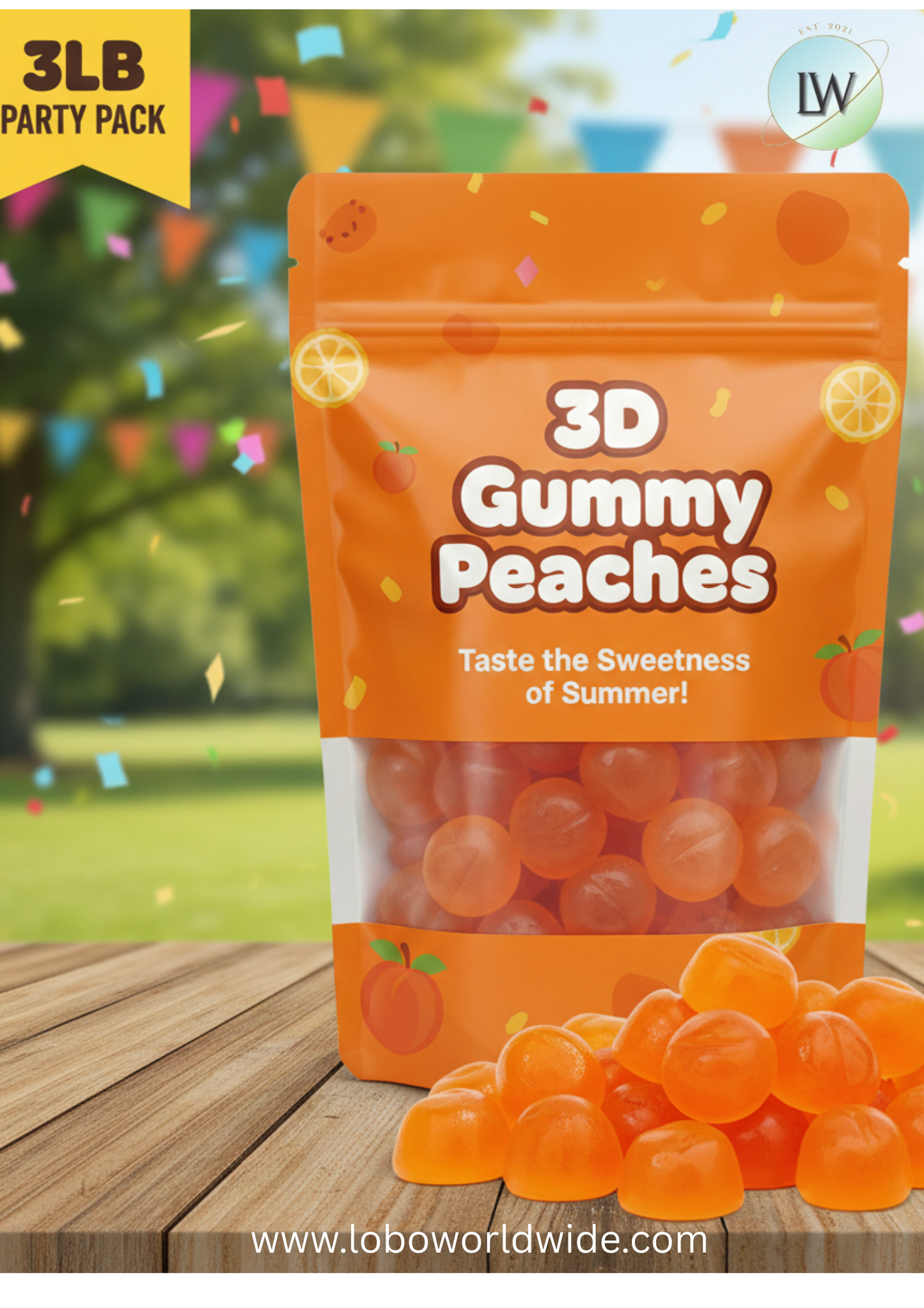 3D Gummy Peaches(Various Sizes)