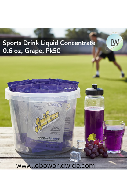 Sports Drink Liquid Concentrate 0.6 oz., Grape, Pk50