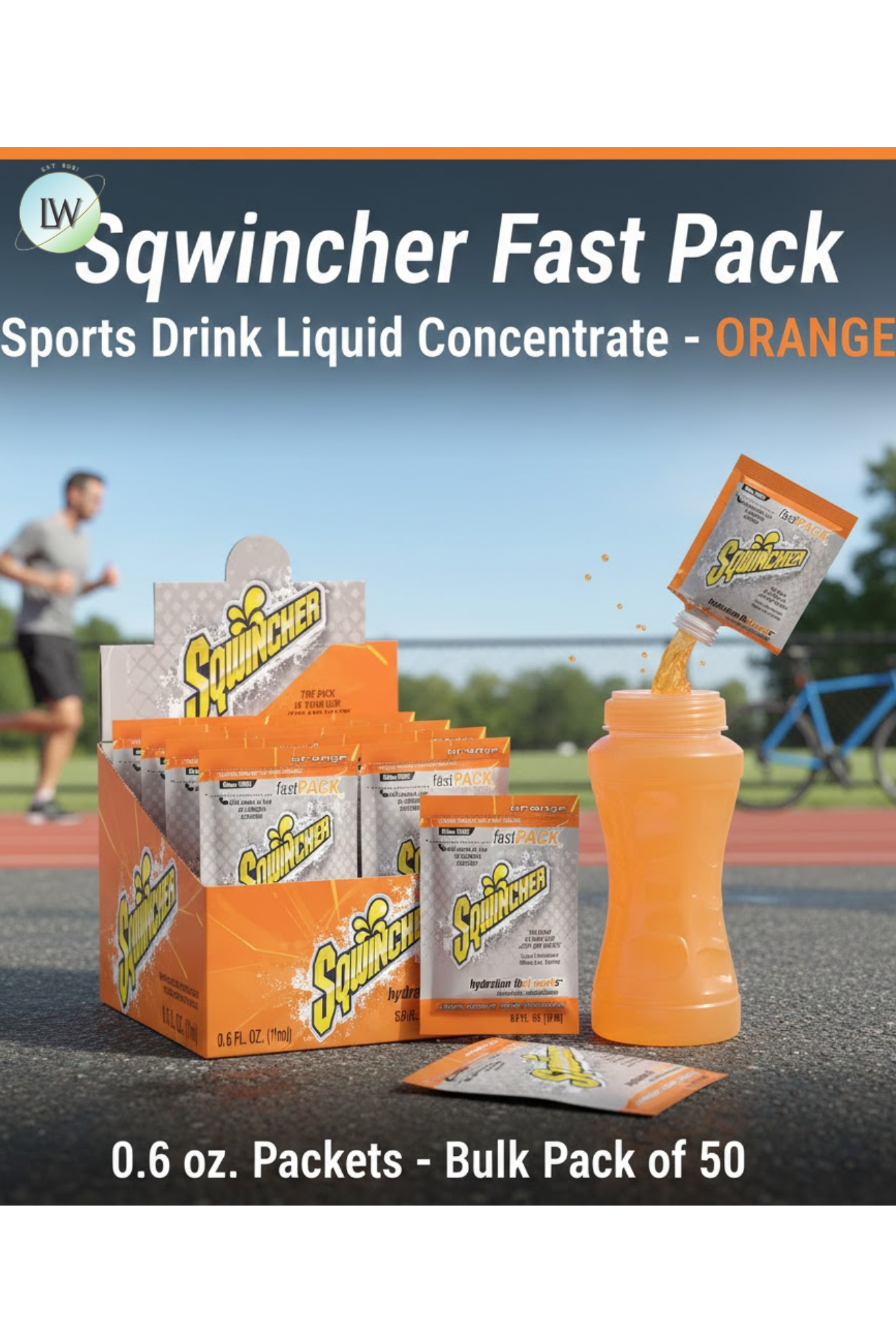 Sports Drink Liquid Concentrate 0.6 oz., Orange, Pk50