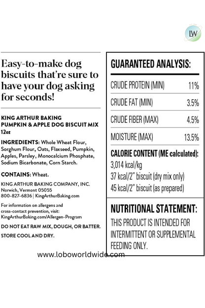 King Arthur Dog Biscuit Mix, Pumpkin & Apple 12oz