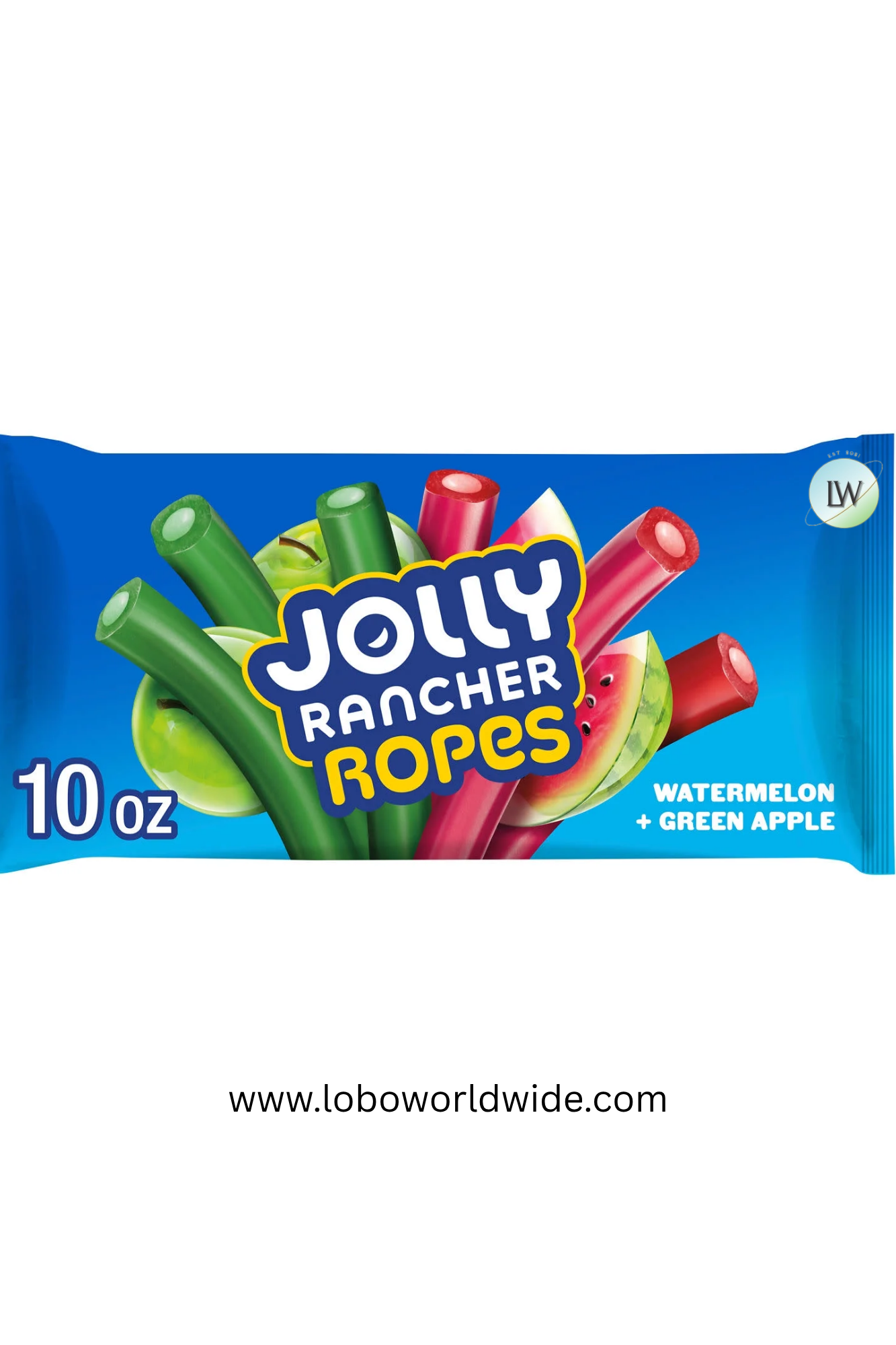 Jolly Rancher Ropes Watermelon and Green Apple Flavored Candy, Bag 10 oz(Various Sizes)