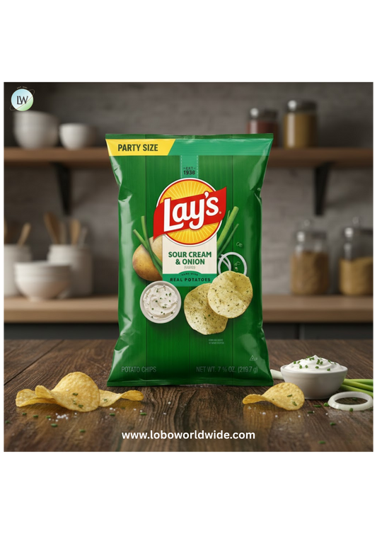 Lay's Sour Cream & Onion Flavor Potato Chips, 7.75 oz Bag