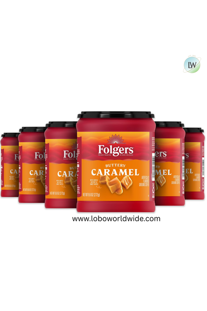 (6 pack)Folgers Ground Coffee, Medium Roast, 9.6 oz Canister