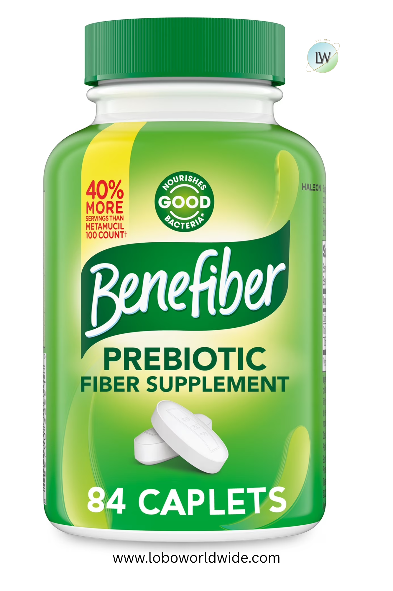Benefiber Prebiotic Fiber Supplement Caplets, 84 Count
