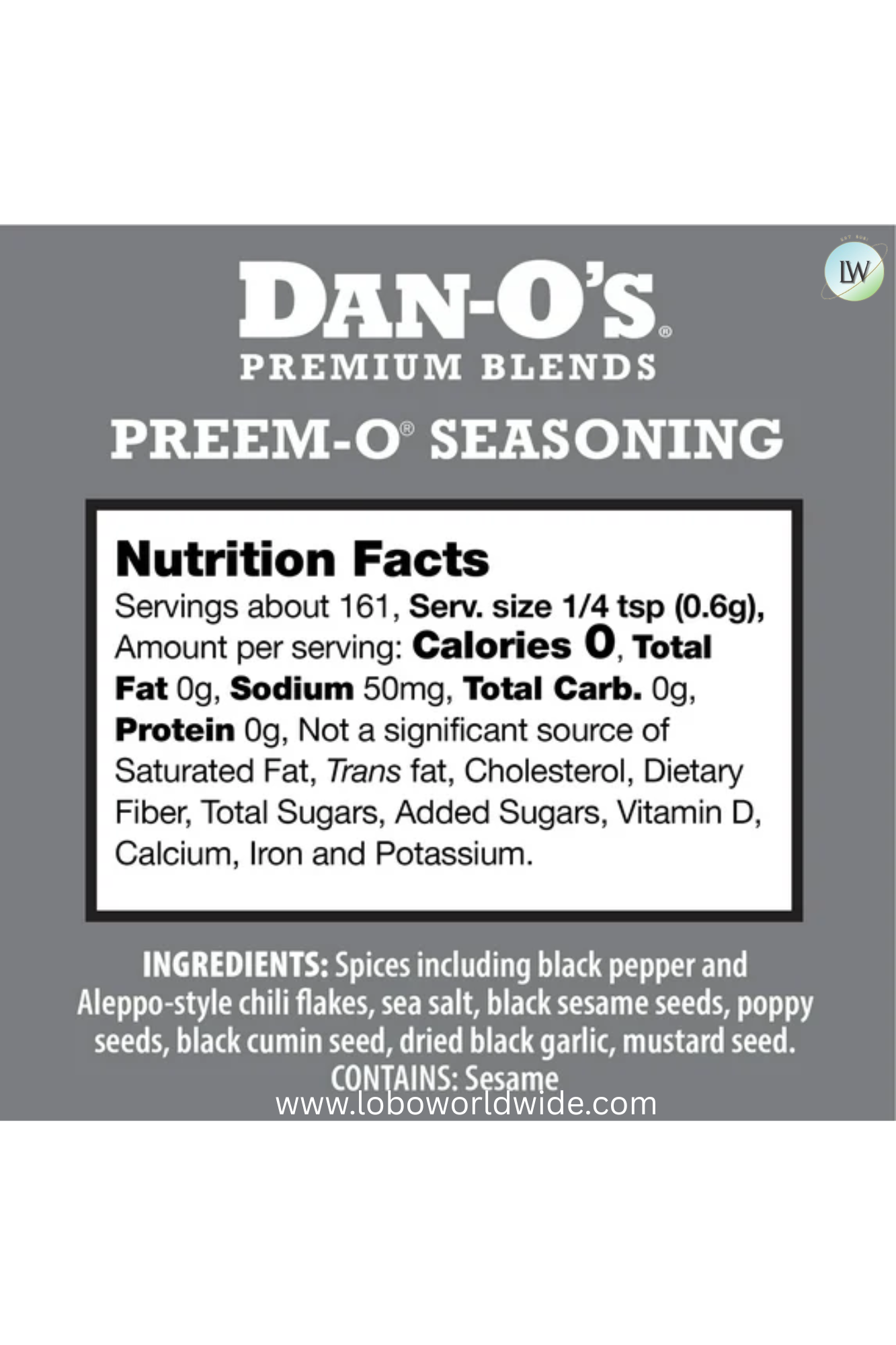 Dan-O's® Preem-O® Seasoning - Small bottle (3.4 oz)