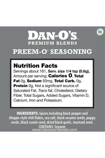 Dan-O's® Preem-O® Seasoning - Small bottle (3.4 oz)