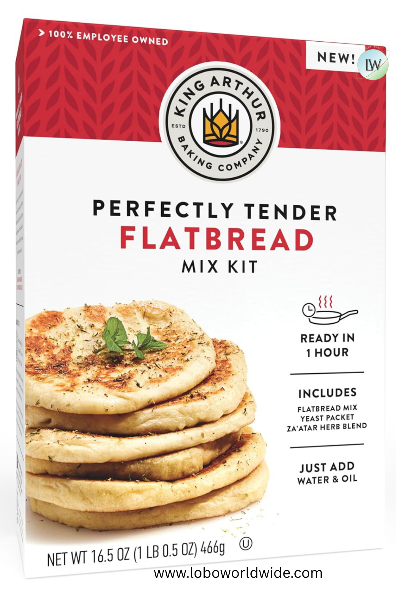 King Arthur Baking Company Perfectly Tender Flatbread Mix Kit 16.5oz