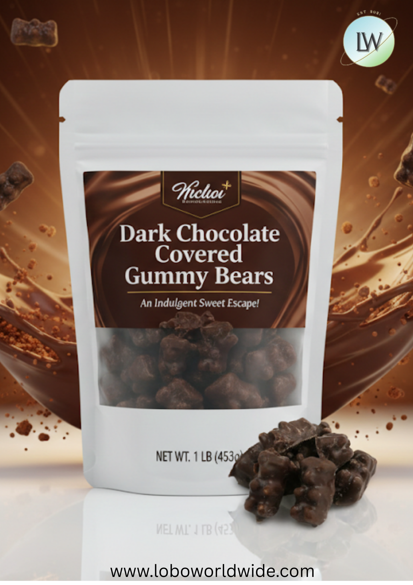 Dark Chocolate Covered Gummy Bears(Various Sizes)