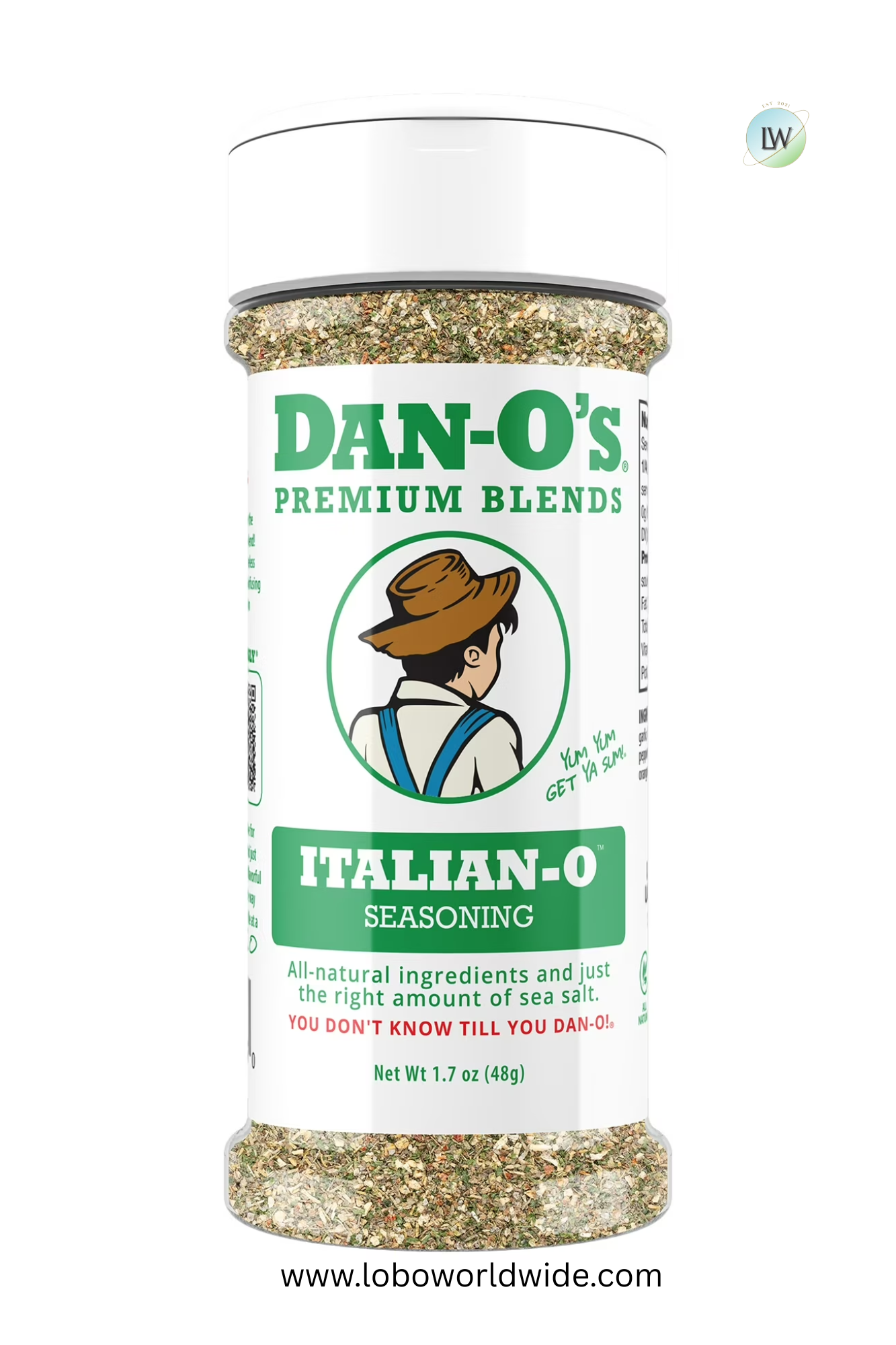 Dan-O's Italian-O Seasoning - All-Purpose Seasoning - Great for cooking and grilling anything - Small bottle (1.7 oz)