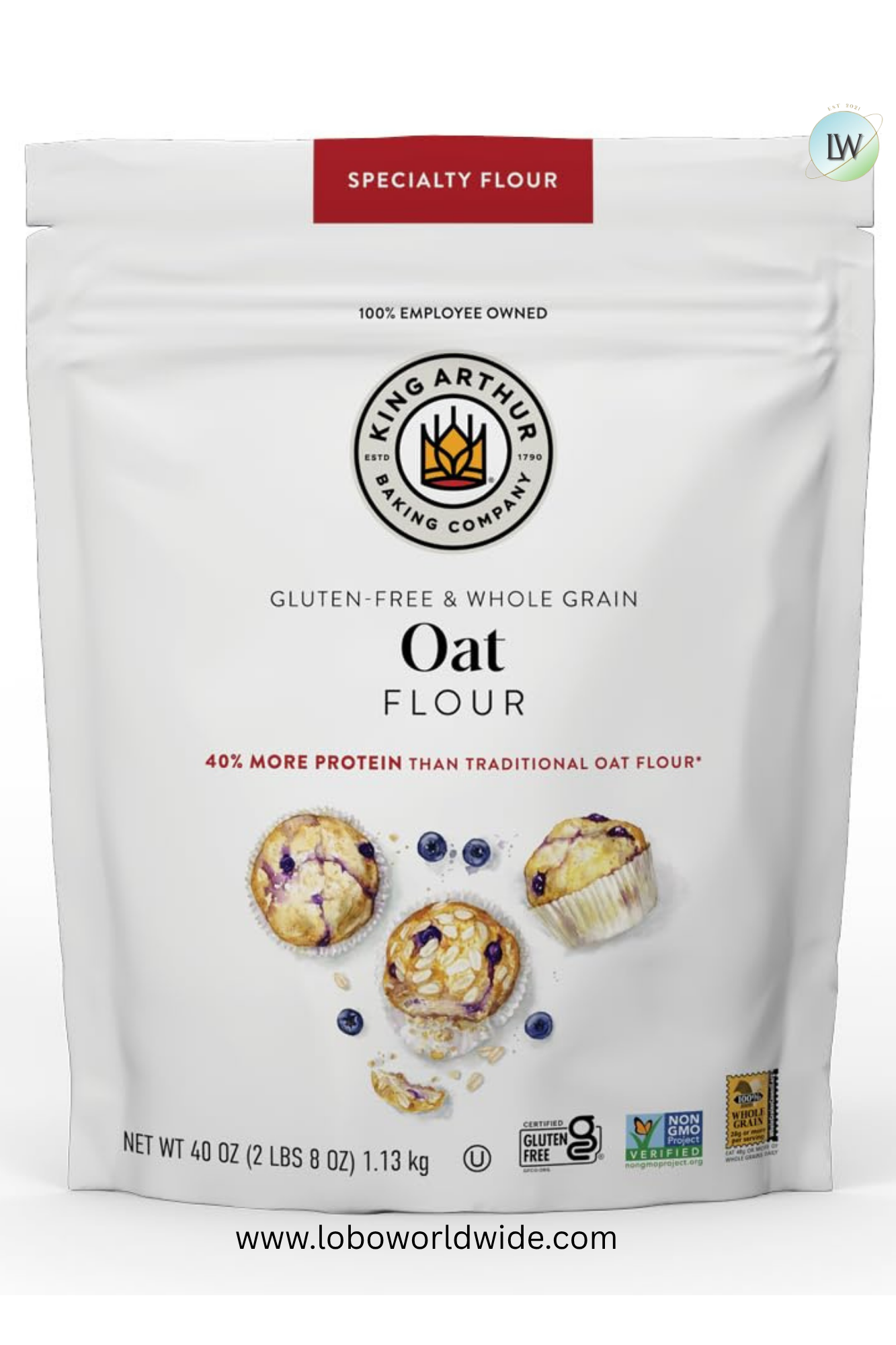 King Arthur Baking Company Gluten-Free & Whole Grain Oat Flour 40oz